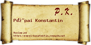 Pápai Konstantin névjegykártya