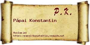 Pápai Konstantin névjegykártya